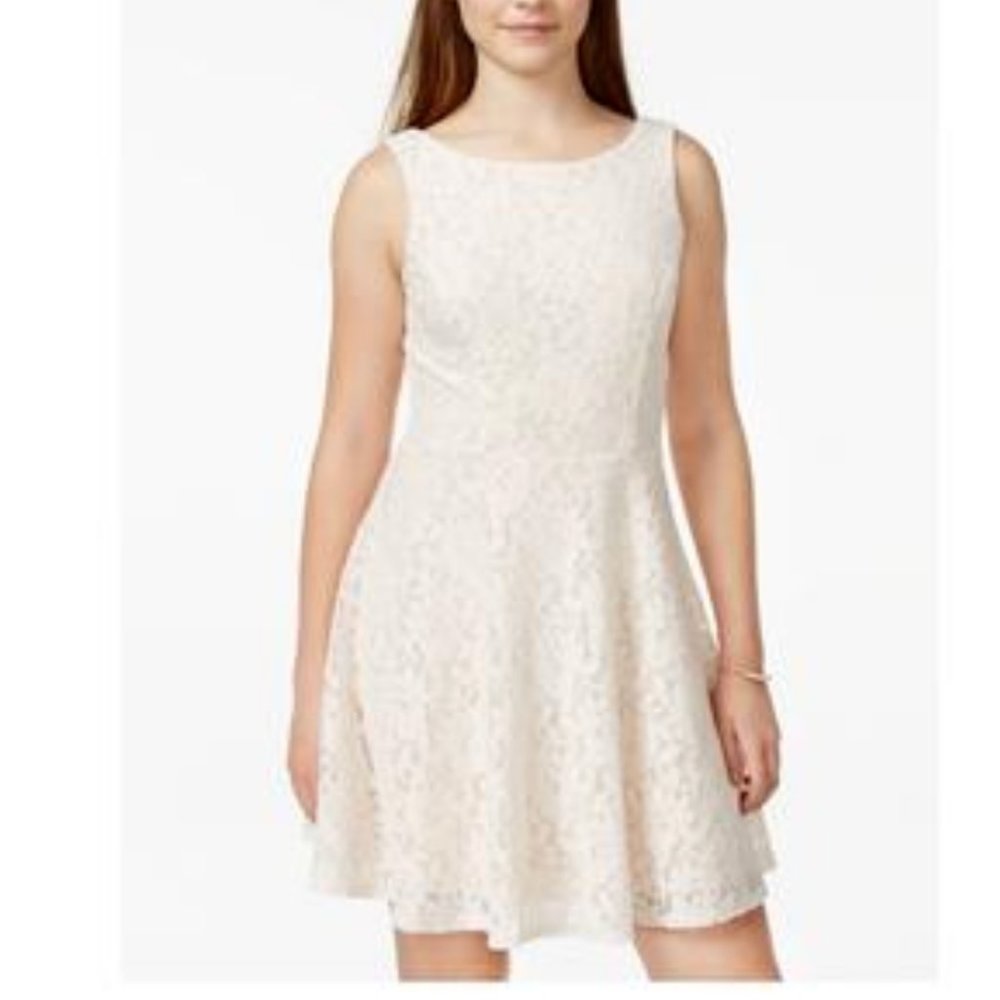 Speechless Floral Lace Dress Fit & Flare Juniors Medium Lined‎ Sleeveless Zipper